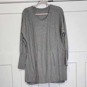 Garnet Hill Gray Boxy Long Sleeve Tunic